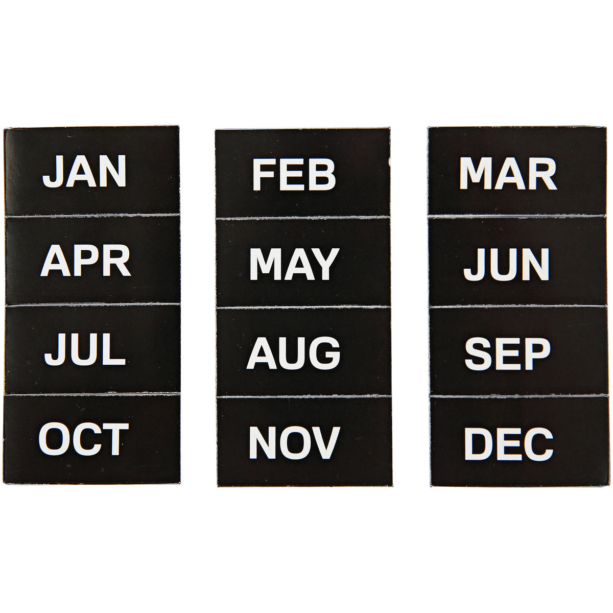 FM1108 Set of "Months of the Year" White Board Calendar Magnets, 12 Magnets, Jan-Dec, 1" x 2" by MasterVision