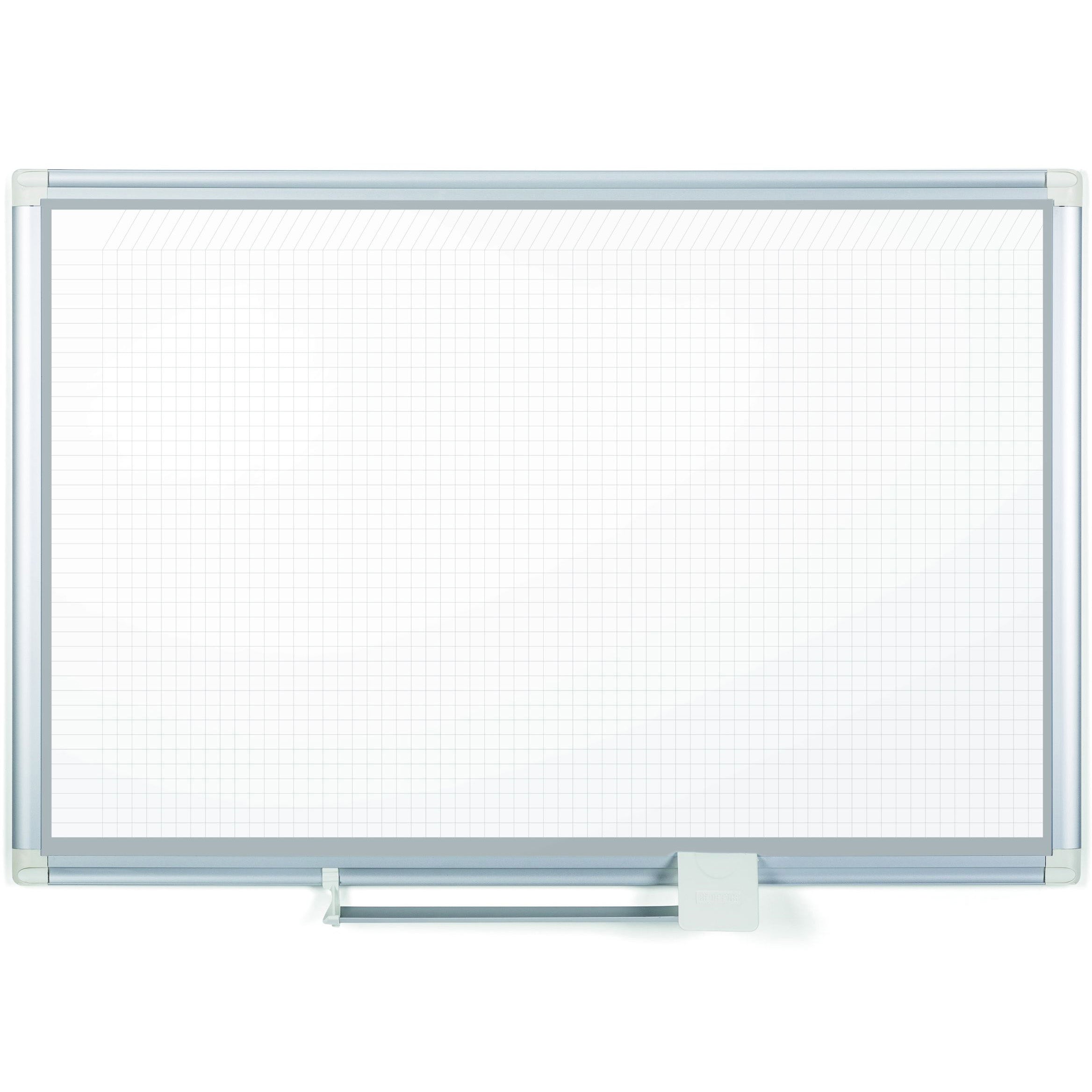 GA03107830A Magentic Dry Erase General Format Planning White Board + Accessory Pack, 1" x 1" Grid, Laquered Steel, 24" x 36", Aluminum Frame by MasterVision