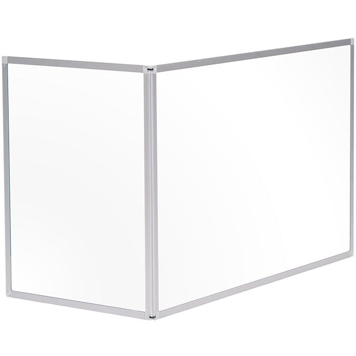 GL07209101 Protector Series Duo Glass Desk Divider, 18" x 36" x 24", Desk Sneeze Guard, Aluminum Frame by MasterVision