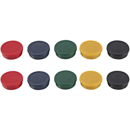 IM140909 Mastvision Round Magnets, Strong Magnets Perfect for Office Whiteboards, File Cabinets, Home Fridge, Pack of 10, 3/4" Diameter, Assorted Colors by MasterVision