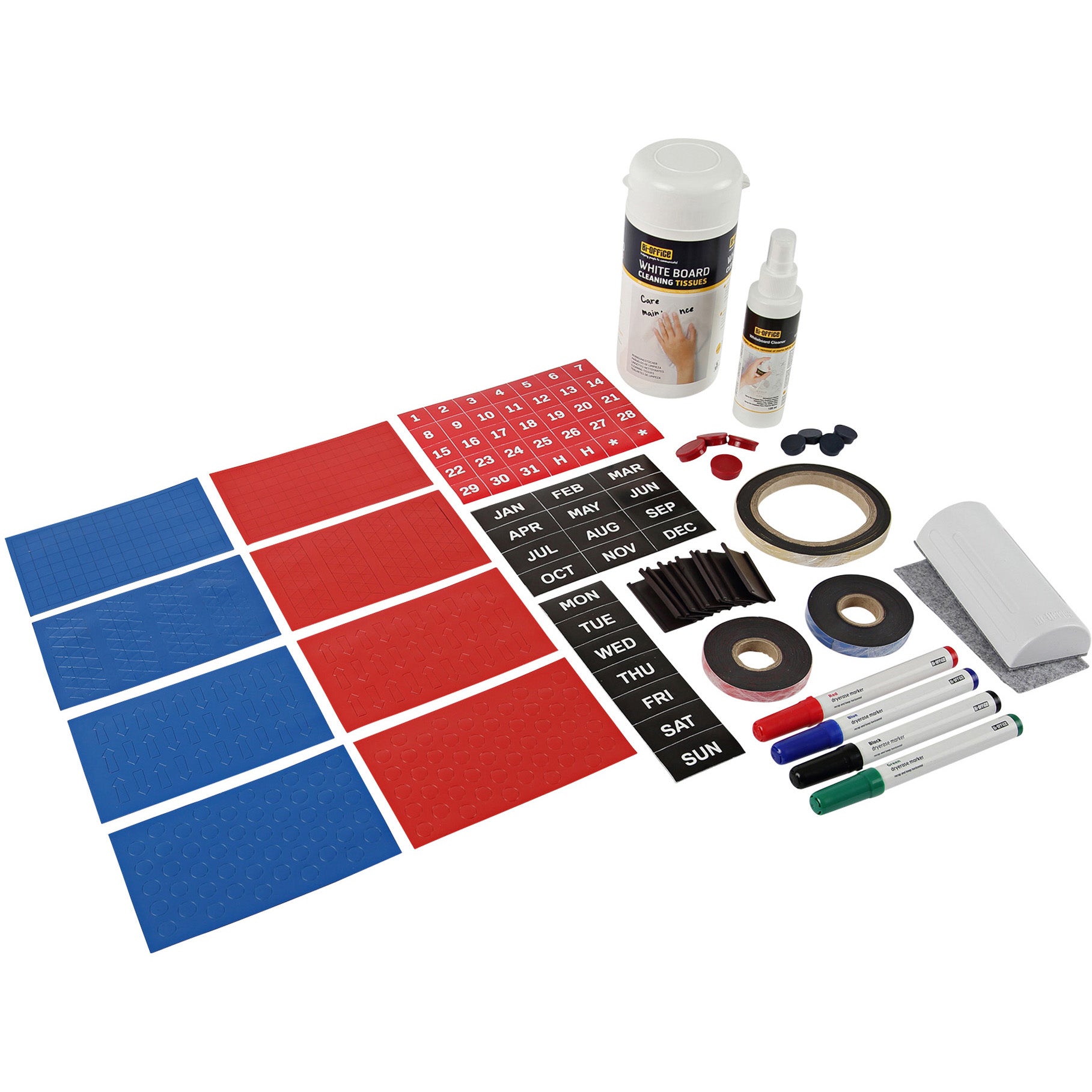 KT1317 Profressional Magnetic Planning & Organization Kit for Whiteboards, Includes Date Magnets, Magnetic Tape, Dry Erase Markers & More by MasterVision
