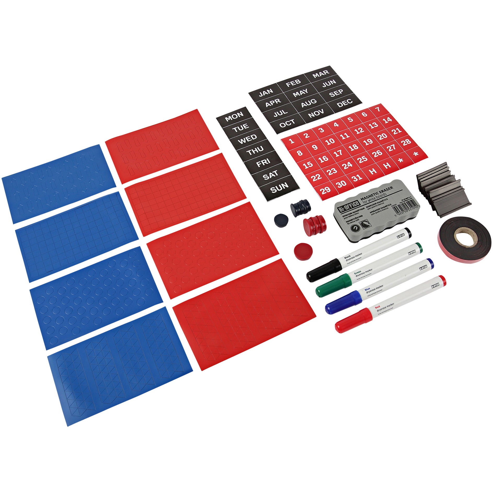 KT1416 Magnetic Planning & Organization Kit for Whiteboards, Includes Date Magnets, Magnetic Tape, Dry Erase Markers & More by MasterVision