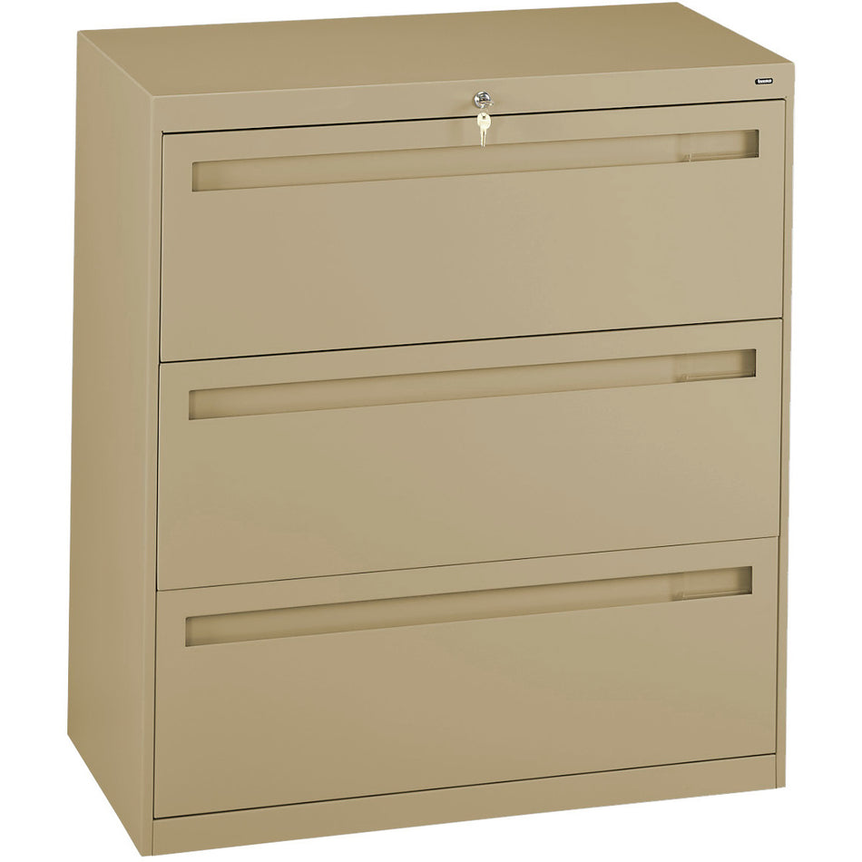 Tennsco 36" Wide Three-Drawer Lateral File with Fixed Drawer Fronts, LPL3636L30
