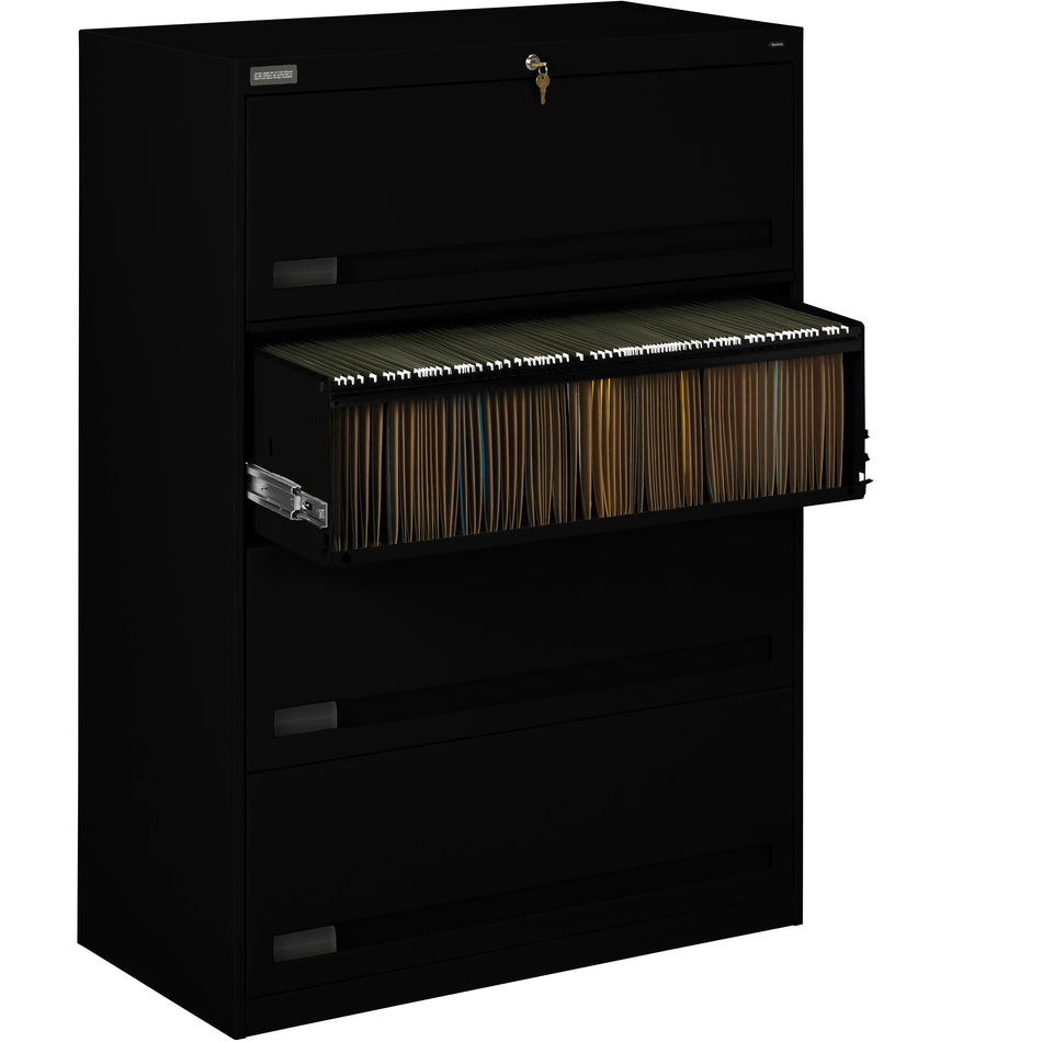 Tennsco 36" Wide Four-Drawer Lateral File with Retractable Doors, LPL3648L41