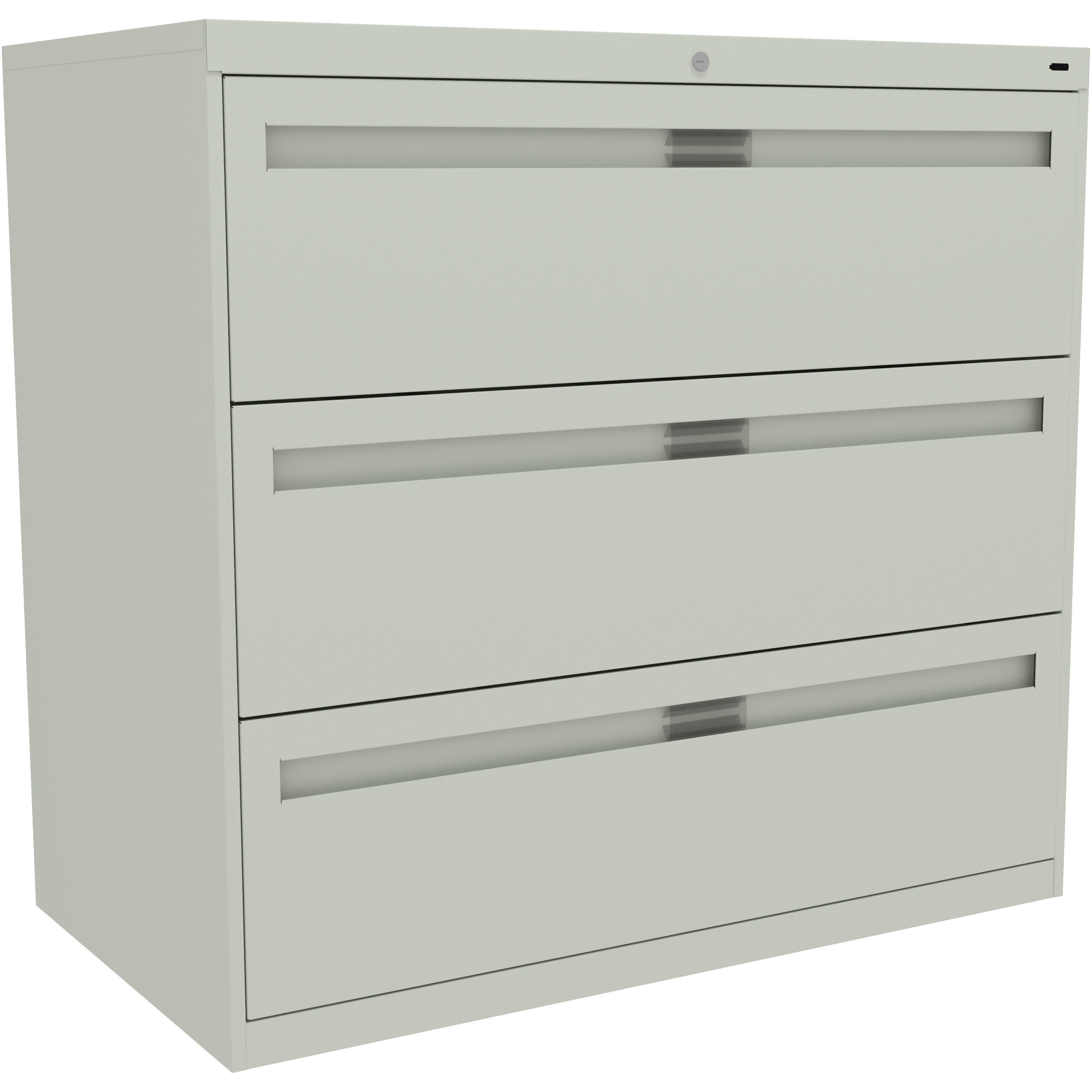 Tennsco 42" Wide Three-Drawer Lateral File with Retractable Doors, LPL4236L31