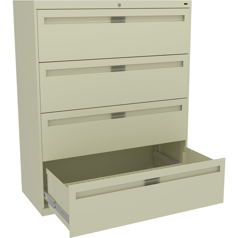 Tennsco 42" Wide Four-Drawer Lateral File with Fixed Drawer Fronts, LPL4248L40