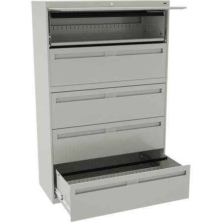 Tennsco 42" Wide Five-Drawer Lateral File with Fixed Drawer Fronts, LPL4260L50