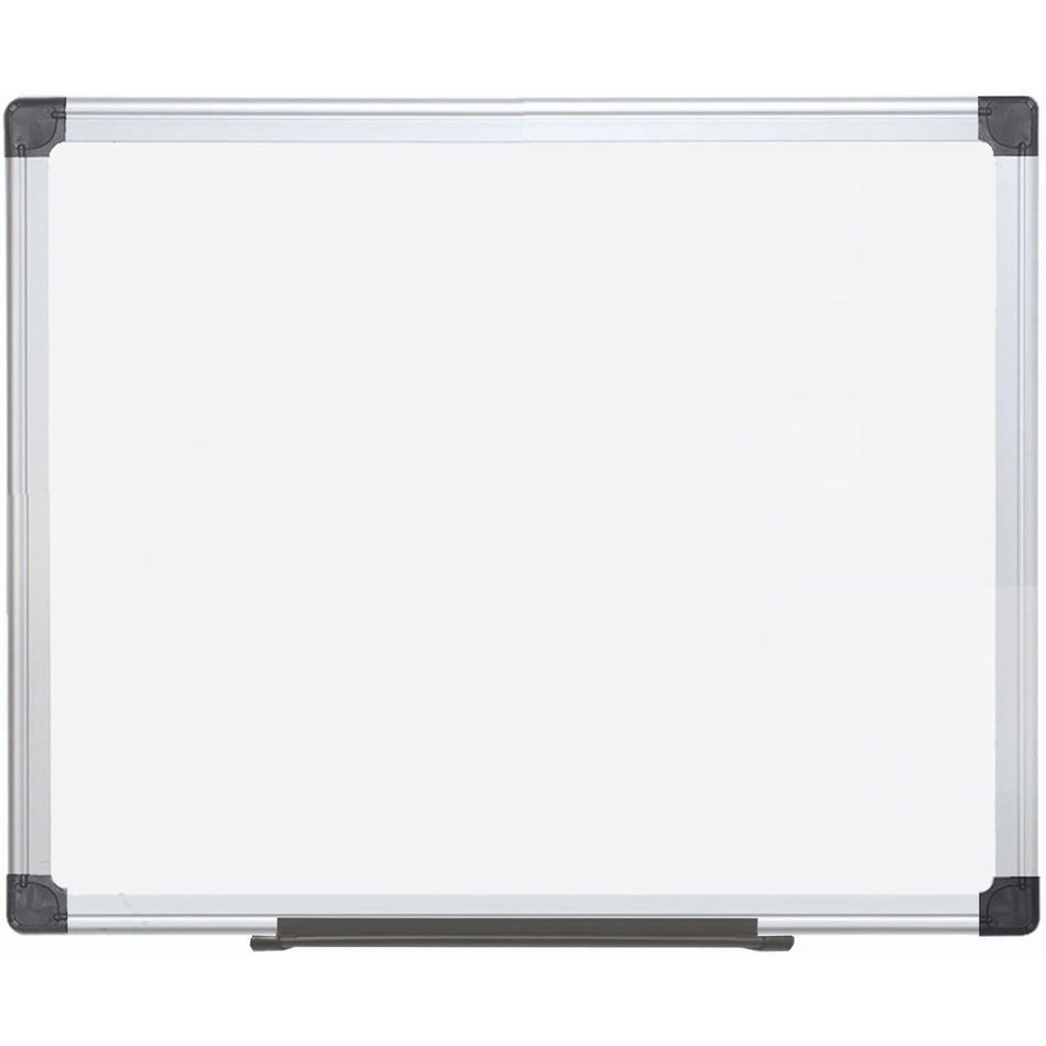 MA0312170MV Maya Series Double Sided Melamine Dry Erase White Board with Snap-On Marker Tray, 24" x 36", Aluminum Frame by MasterVision