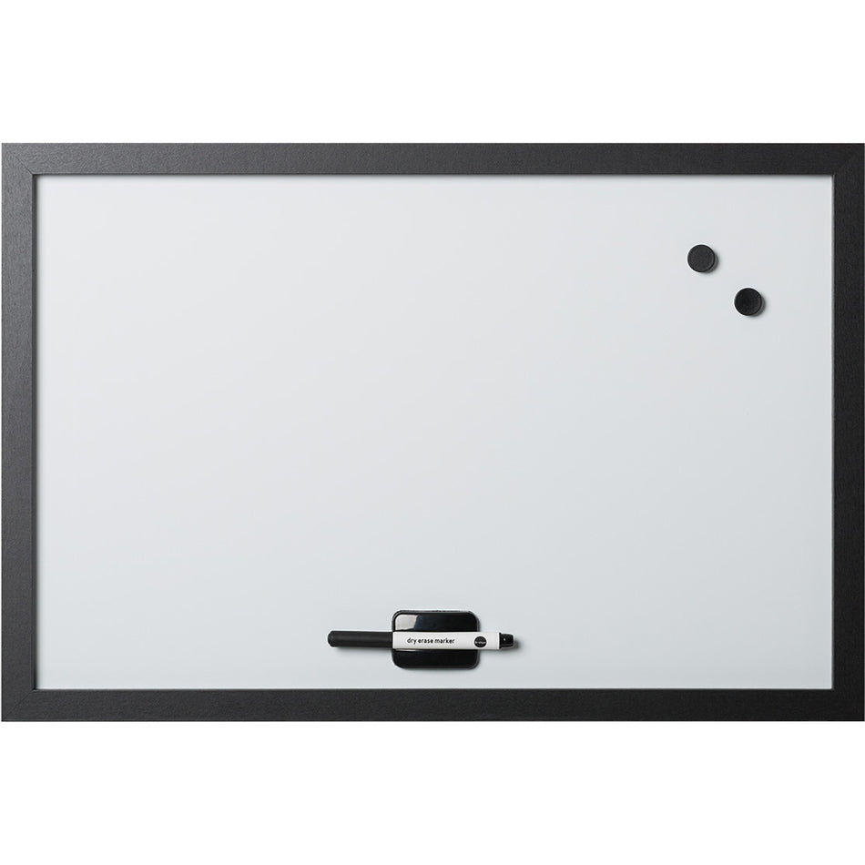 MM040011619 Magnetic Dry Erase White Board, Includes Marker, Eraser & 2 Magnets, 18" x 24", Black Frame by MasterVision