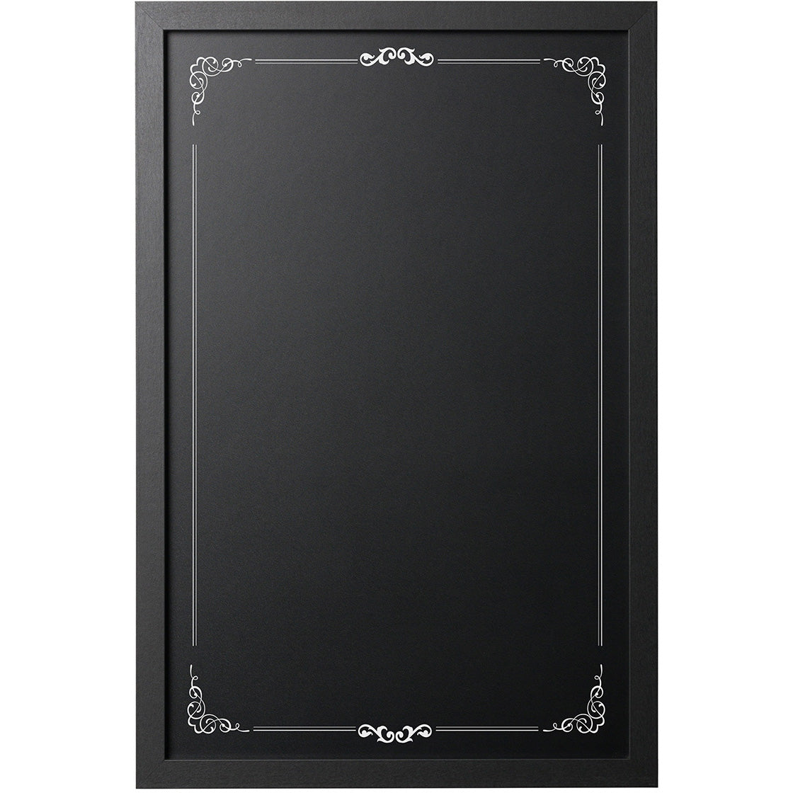 PM0331168 Decorative Border Chalkboard, Wall Mount Vertical or Horizontal, Perfect for Home Kitchen, 16" x 24", Black Frame by MasterVision