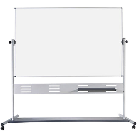 QR5507 Reversible Double Sided Magnetic Dry Erase Mobile White Board Easel with Repositional Marker Tray and Locking Wheels, 48" x 72" by MasterVision