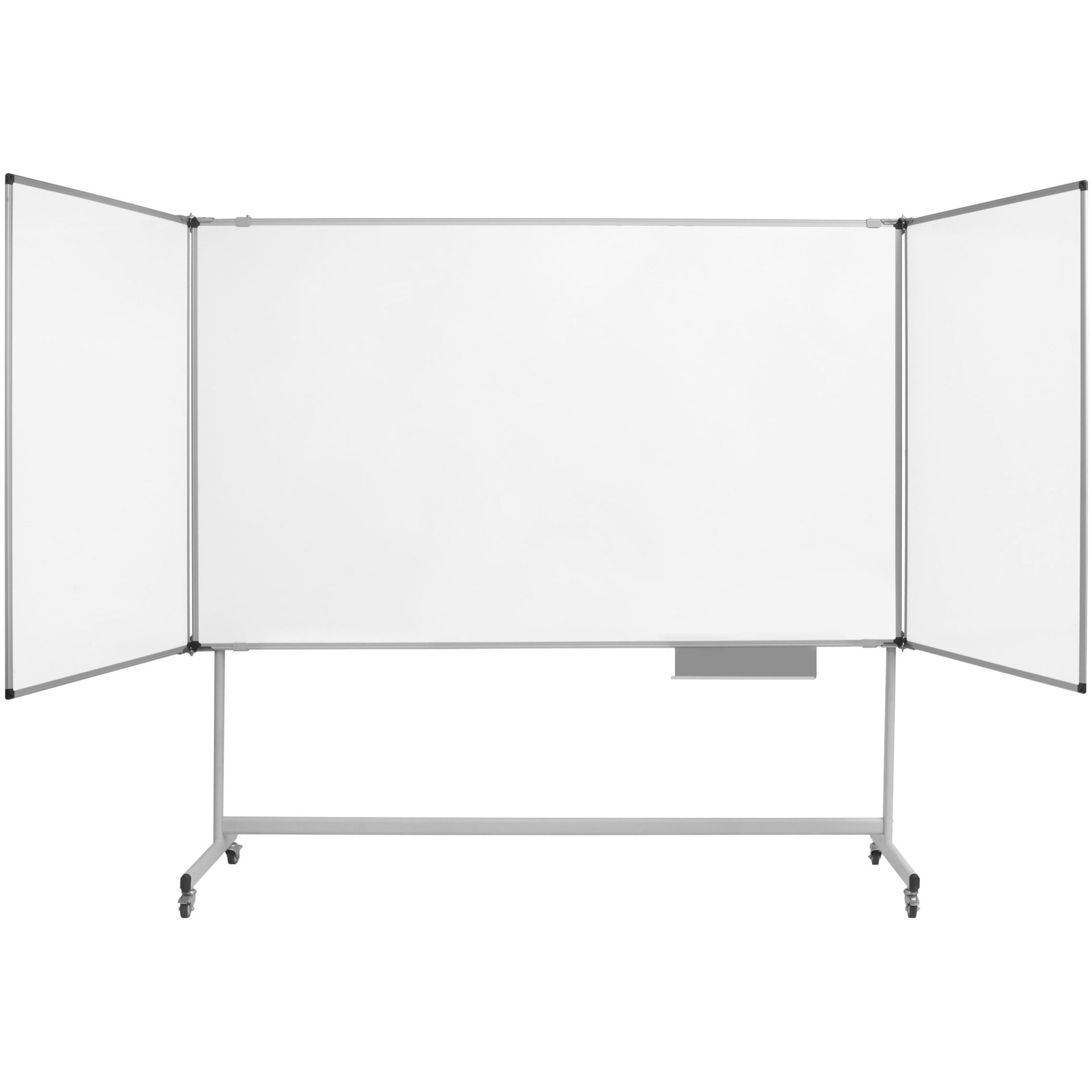 TS05042170 Maya Series Industrial Mobile Trio Tri-Panel Confernece Magnetic Whiteboard, 40" x 80" by MasterVision
