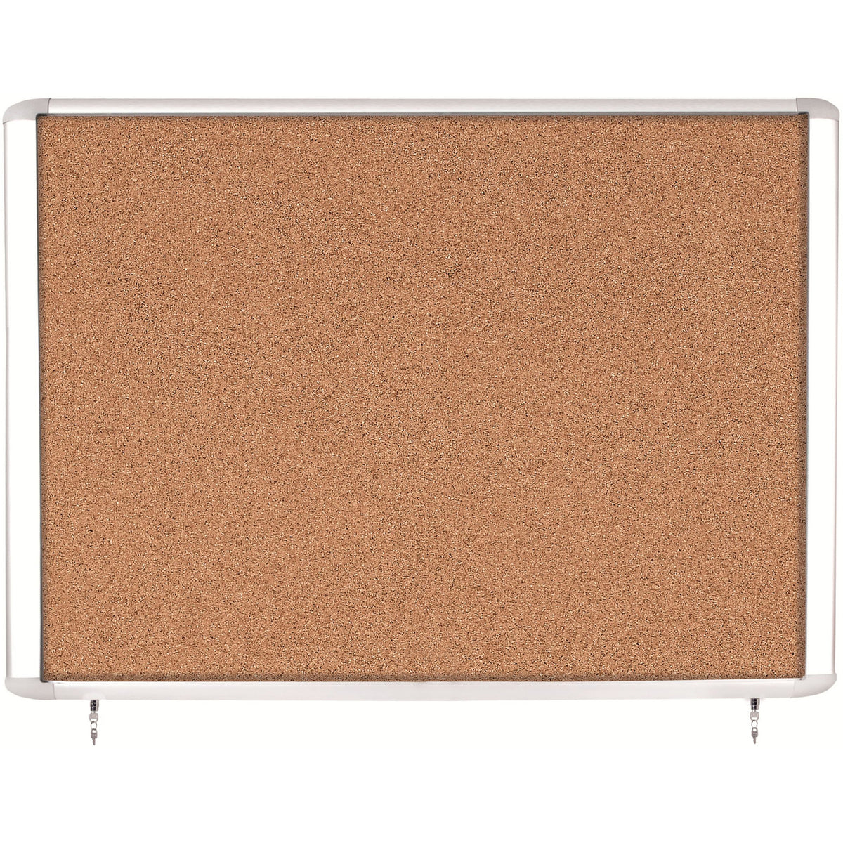 VT380601760 Outdoor Enclosed Top Hinged Door Locking Cork Bulletin Board, Weather Resistant Wall Mount Message Corkboard, 39" x 48", Aluminum Frame by MasterVision