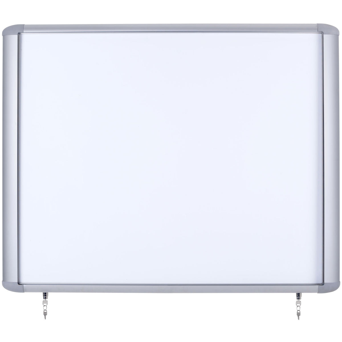 VT380609760 Outdoor Enclosed Top Hinged Door Locking Magnetic Dry Erase Board, Weather Resistant Wall Mounting Whiteboard, 39" x 48", Aluminum Frame by MasterVision
