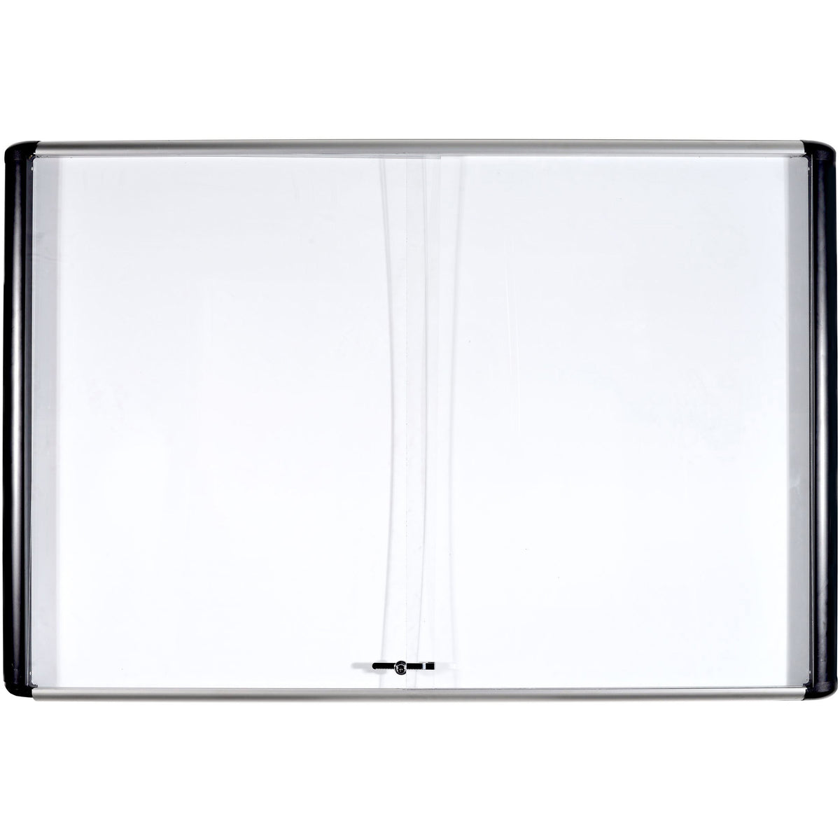 VT770109630 Enclosed Locking Sliding Doors Magnetic Dry Erase Board, Wall Mounting Commerial Whiteboard, 48" x 72", Aluminum Frame by MasterVision