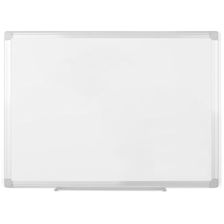 MA0307790 Earth Series Magnetic Laquered Steel Dry Erase Board, 100% Recycled Frame, Snap-On Marker Tray, 24" x 36", Aluminum Frame by MasterVision