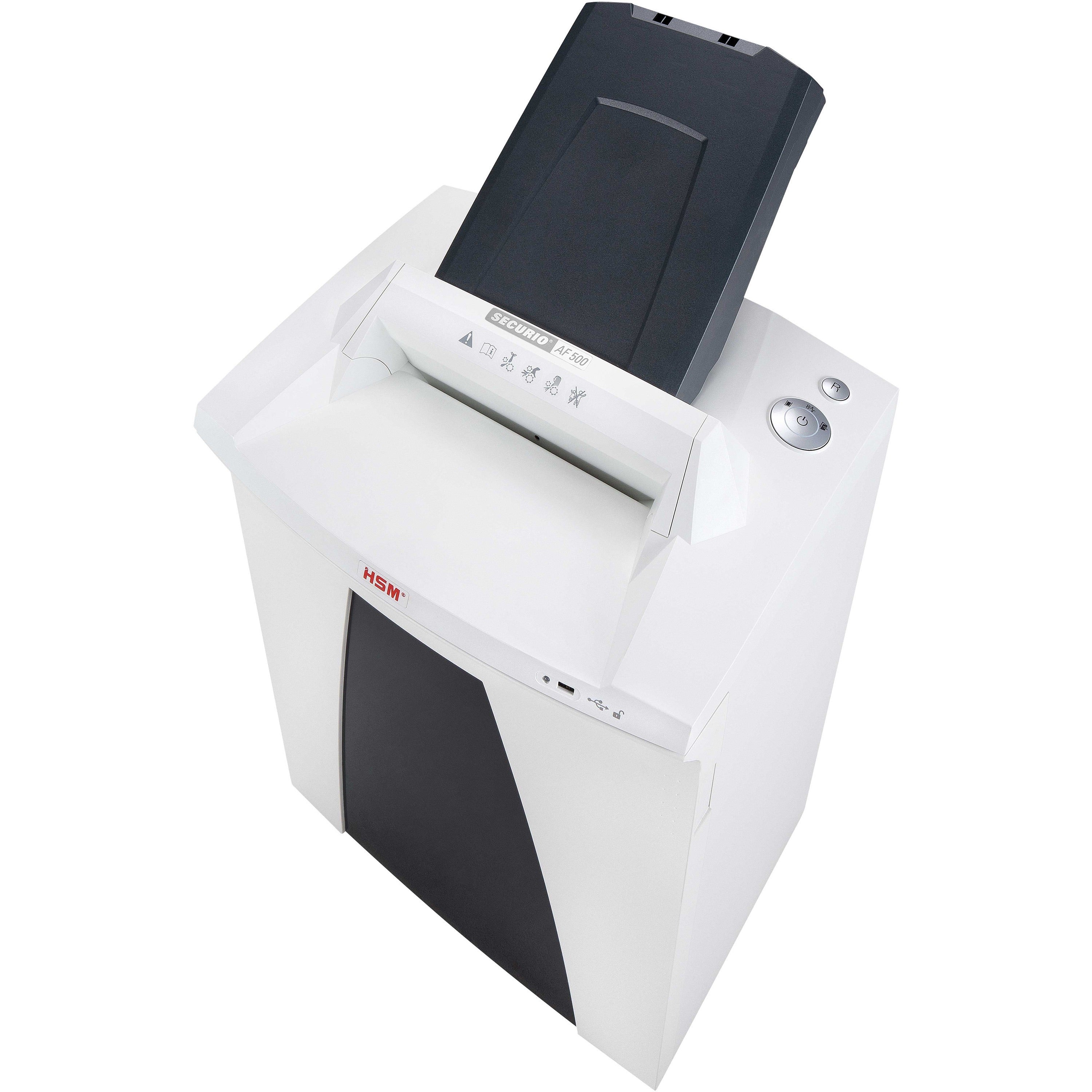 HSM SECURIO AF500 L5 Cross-Cut Shredder with Automatic Paper Feed; includes automatic oiler, HSM2105113O